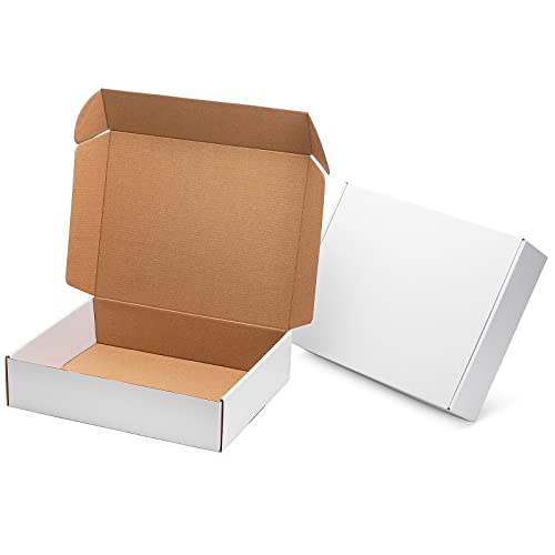 Mcfleet 13x10x3 White Shipping Boxes Corrugated Cardboard Box 24 Pack - color: White, size: 13x10x3 Inches