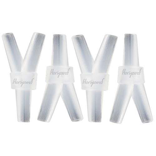 5/32" Polypropylene Y-Shaped 3-Way Barbed Hose Fitting, 4 Pcs | Y-shaped design splits one inlet into two angled outlets for air hoses and water pipes; supports routing and repair projects - style: 4pcs, 5/32" O.D.