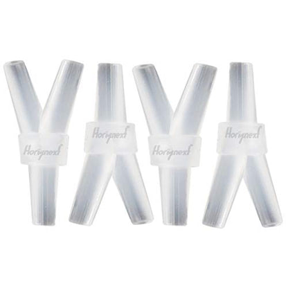 5/32" Polypropylene Y-Shaped 3-Way Barbed Hose Fitting, 4 Pcs | Y-shaped design splits one inlet into two angled outlets for air hoses and water pipes; supports routing and repair projects - style: 4pcs, 5/32" O.D.
