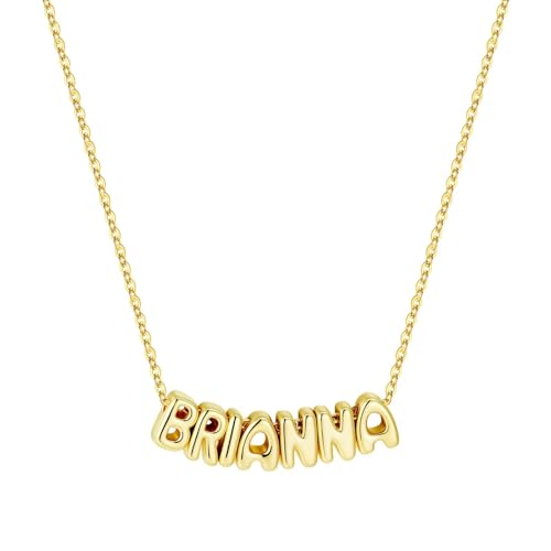 M MOOHAM Mothers Day Gifts - Custom Name Necklace 14K Gold Plated Necklace Personalized Monogram Pendant Name Necklaces for Women Trendy Jewelry Gifts for Women Mom Her Birthday Gifts - style: Brianna