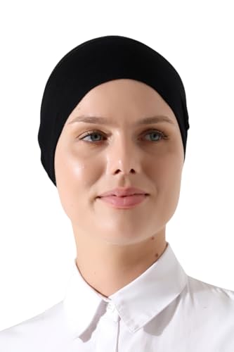 ihvan online, Hijab Cap, Beanie Undercap Scarf, Turban Head Wraps for Women, Hair Wrap, Muslim Under Scarf Hijab Cap - color: Black