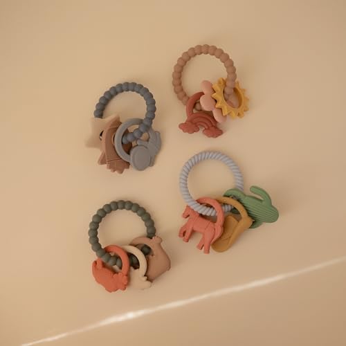 mushie Silicone Nature Teething Ring Toy - color: Nature