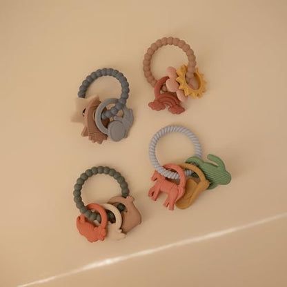 mushie Silicone Nature Teething Ring Toy - color: Nature