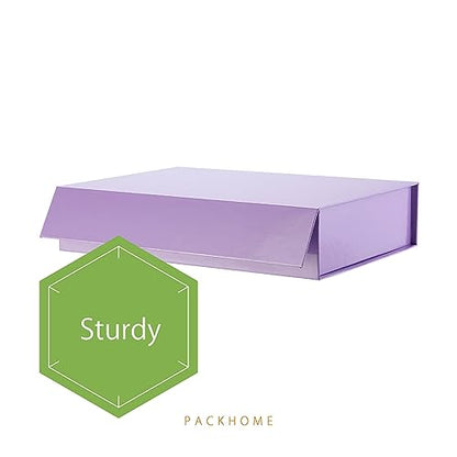 PACKHOME Gift Box 11.5x8x2.5 Inches, Sturdy Shirt Box with Magnetic Lid for Multiple Occasions (Glossy Purple) - color: 11x7.8x2.3 Inch-Purple-Pack of 1