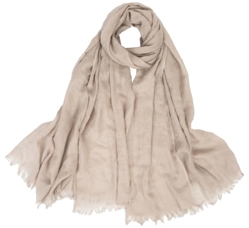 Mealah Womens Shawl Scarf - Lightweight Wrap Scarves Shawl Solid Color Sunscreen Scarve for Spring Summer Season Travel - color: Khaki