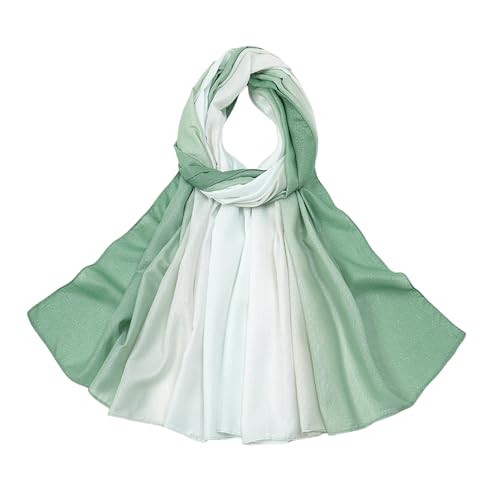 RARITYUS Fashion Gradient Color Hijab Scarf for Women Glitter Modal Instant Muslim Islamic Hijab Head Wraps Long Shawls - color: Green