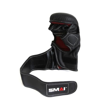 SMAI Leather Hybrid MMA Sparring Gloves: Premium Leather for Kickboxing, Cage Fight, Striking, Grappling, Martial Arts, and Heavy Bag Training. Open-Palm Design for Men and Women. - size: X-Large