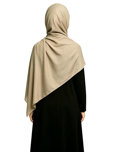Lina & Lily Non-see-through Premium Jersey Maxi Hijab Head Scarf Wrap for Muslim Women - color: Khaki