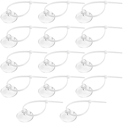 28pcs Clear Aquarium Suction Cups, Removable Window Sucker Cups Hooks with Adjustable Zip Ties, Multi-Purpose Cable Management Suction Pads Clips for Hanging String Lights Binding Moss Plants