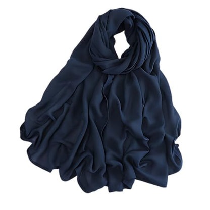 Modal Hijab Scarf for Women, 27.6 x 70.9 in (70 x 180 cm), Dark Blue, Soft Lightweight Head Scarf, Fashionable Shawl for All Seasons, Any Occasion