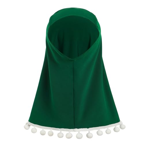 IWEMEK Infant Baby Girl Prayer Dress Kids Muslim Clothes for Toddler Girls Abaya with Hijab Ruffle Islamic Eid Ramadan Outfit - color: Dark Green, size: 2-3 Years
