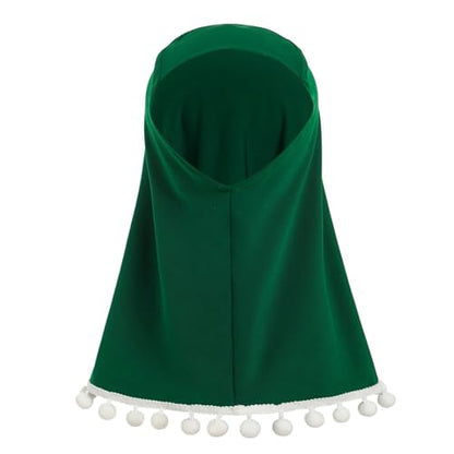 IWEMEK Infant Baby Girl Prayer Dress Kids Muslim Clothes for Toddler Girls Abaya with Hijab Ruffle Islamic Eid Ramadan Outfit - color: Dark Green, size: 2-3 Years