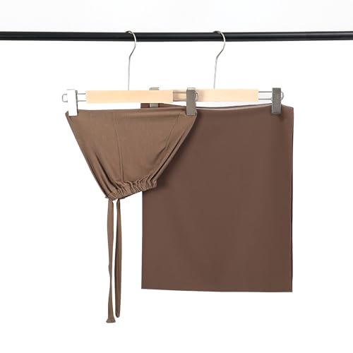 Matched Hijab and Undercap Set, Chiffon Muslim Head Scarf for Women, A Perfectly Decent Combination - color: Deep Brown