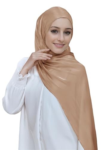 Lina & Lily Sheen Shimmer Women's Crepe Scarf Shawl Wrap Head Hijab Lightweight - color: Bronze