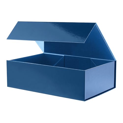 Large Navy Blue Gift Box with Magnetic Lid for Present - color: Navy Blue, size: 1 Count (pack of 1)