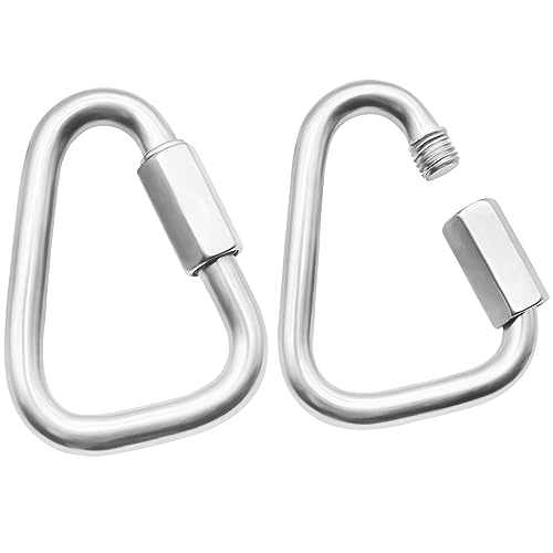 Anvin 2 Pack Large Quick Links M10 3.5Inch Heavy Duty Carabiner Stainless Steel Chain Links Connector Triangle Locking Chain Hooks Screw Links for Camping Outdoor Equipment Hammocks, 2400 Lbs Capacity - style: Triangle, 3.5 Inch, 2 Pack