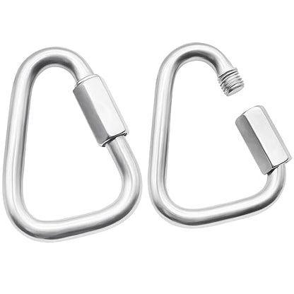Anvin 2 Pack Large Quick Links M10 3.5Inch Heavy Duty Carabiner Stainless Steel Chain Links Connector Triangle Locking Chain Hooks Screw Links for Camping Outdoor Equipment Hammocks, 2400 Lbs Capacity - style: Triangle, 3.5 Inch, 2 Pack