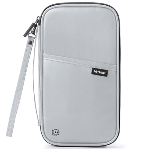VanFn RFID Travel Passport Wallet, Family Passport Holder, Trip Document Organizer P.Travel Series - color: A - Nylon - Light Gray