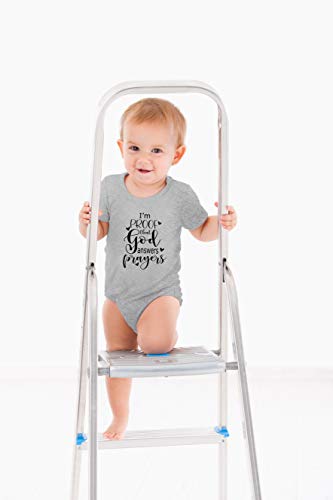 I'm Proof That God Answers Prayers - IVF Miracle Cute Baby Bodysuit - color: Sports Grey, size: 6 Months