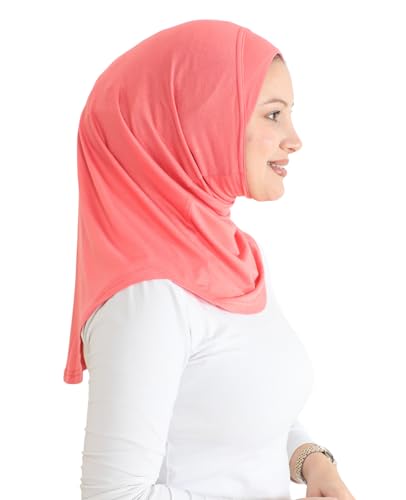 Prien Sport Instant Hijab For Women, Muslim Cotton Turban, Soft Head Scarf, Ready To Wear Hijabs Prayer Clothes, Islamic Wear - color: Brink Pink
