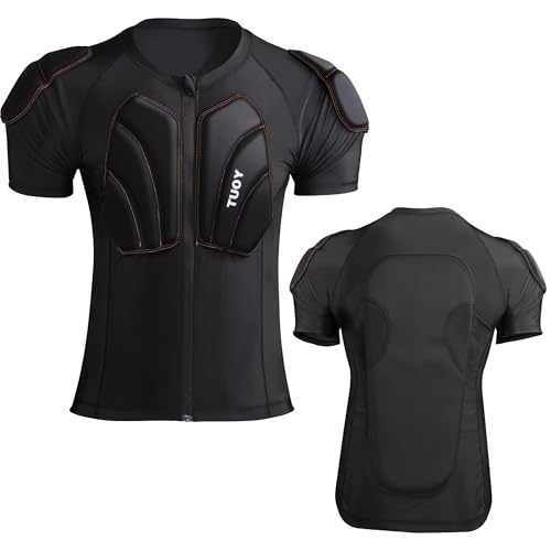 Men's Snowboard Protective Padded Shirt for Back Spine Shoulder Chest Protector Ski lmpact Shirt - size: XX-Large