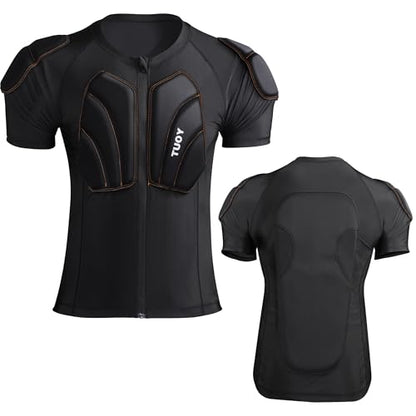 Men's Snowboard Protective Padded Shirt for Back Spine Shoulder Chest Protector Ski lmpact Shirt - size: XX-Large