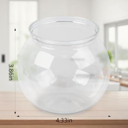 MIDELONG Mini Plastic Fish Bowl, 27 oz Decorative Fish Bowls Unbreakable Heavy Duty Goldfish Bowl for Centerpiece Vases, Party Decorations, Pack of 1