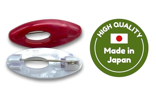 Made in Japan Japanese Jewel Lock Hijab Safety Pins, Plastic Cover Stainless Steel Pins Oval Safety Pin for Safely Locking Clothes Brooch Pins Scarf Clips Set of 16 (Neutral) - color: Neutral