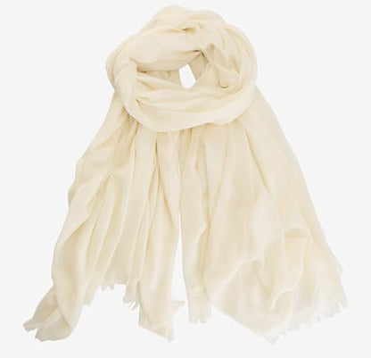 Mealah Womens Shawl Scarf - Lightweight Wrap Scarves Shawl Solid Color Sunscreen Scarve for Spring Summer Season Travel - color: Off-white