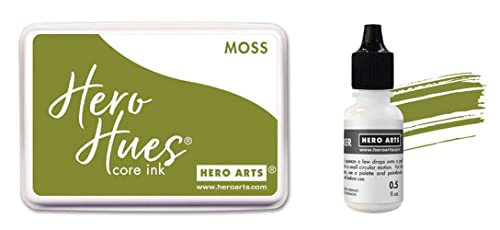 Hero Arts SB667 Moss Core Ink Pad and Inker Bundle