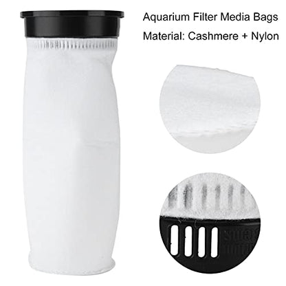 Filter Media Bag, with Flat Bottom Design and Reinforced Seam, for Aquarium Fish Tank Debris Trap and Water Circulation, Nylon Material