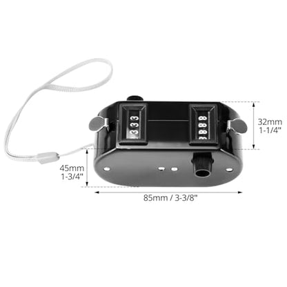 QWORK 2 Pack Black Dual Pitch Counter - Tally Click Counter/Score Tracker/Digital Counter for Baseball Pitches - Handheld and Lightweight with 9999 Max Count
