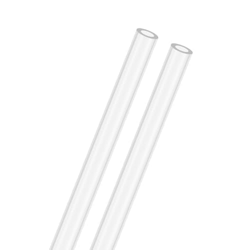M METERXITY 2-Pack Clear Rigid Acrylic Pipe, 3mm[0.12"] ID x 5mm[0.2"] OD Plastic Round Tube for Water Cooling System/Lamps/Fountains/Aquariums/Display Stand, Acrylic Tubing [305mm/12IN] - size: 3mm ID x 5mm OD
