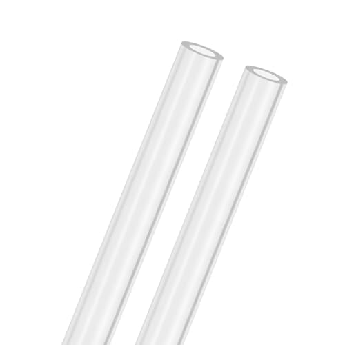 M METERXITY 2-Pack Clear Rigid Acrylic Pipe, 10mm[0.39"] ID x 16mm[0.63"] OD Plastic Round Tube for Water Cooling System/Lamps/Fountains/Aquariums/Display Stand, Acrylic Tubing [305mm/12IN] - size: 10mm ID x 16mm OD