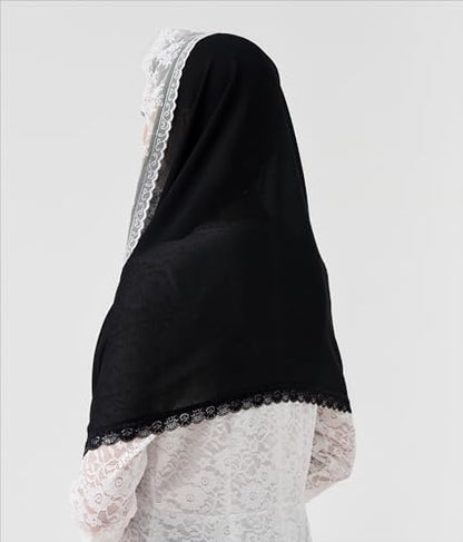Leimandy Infinity Chapel Veil Hijab Scarf Head Wrap for Muslim V96 - color: Black