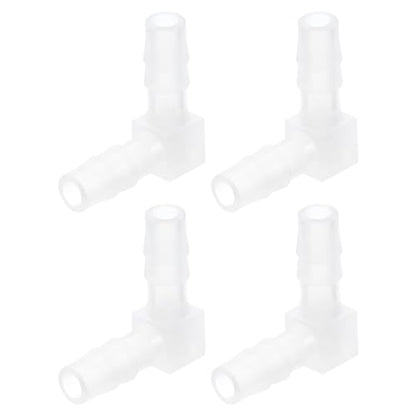 uxcell 1/4" 90 Degree Elbow Hose Barb, 4pcs L-Shaped Aquarium Air Valve Connector Tubing for Fish Tank Pond Air Line - size: 0.25 Inch