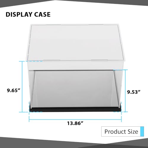 CHEDA Clear Boxing Glove Display Case, Acrylic Display case for Full Size Boxing Glove Storage Box, Glove Display Case Holder Showcase, Dustproof UV Protection Cabinet with Removable Mirror Base