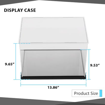 CHEDA Clear Boxing Glove Display Case, Acrylic Display case for Full Size Boxing Glove Storage Box, Glove Display Case Holder Showcase, Dustproof UV Protection Cabinet with Removable Mirror Base