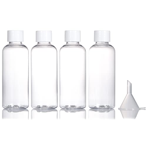 4pcs Travel Bottles,80ml Refillable Clear Empty Plastic Travel Size Containers Bottles with Screw Lids for Toiletries,Soap,Shampoo and Conditioner - color: 4 x 80ml