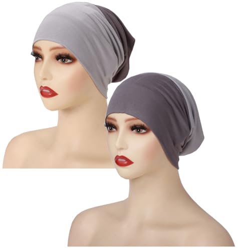 5Pack Soft Inner Hijab Caps Women Stretchy Breathable Comfortable Undercap Front&Back Tube Bonnet
