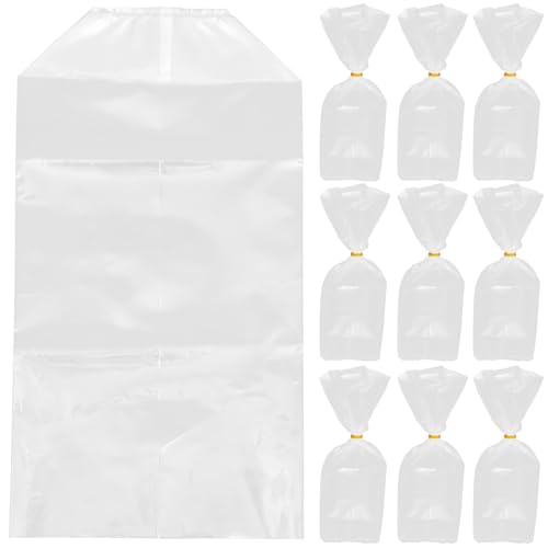 50pcs Small Fish Transport Bags with Reinforced Bottom and Carry Handle, Leakproof Plastic Packaging Bags for Live Fish Shipping and Seafood Packing (20x35x12cm)