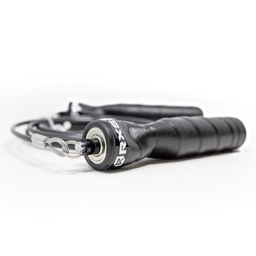 Rx Smart Gear Jump Rope - Black Ops Ergonomic Handles with Trans Black Cable Buff 3.4 | Jump Smart Weighted Speed Rope for Sports & Fitness, MMA, HIIT, Cardio Workout - size: Large