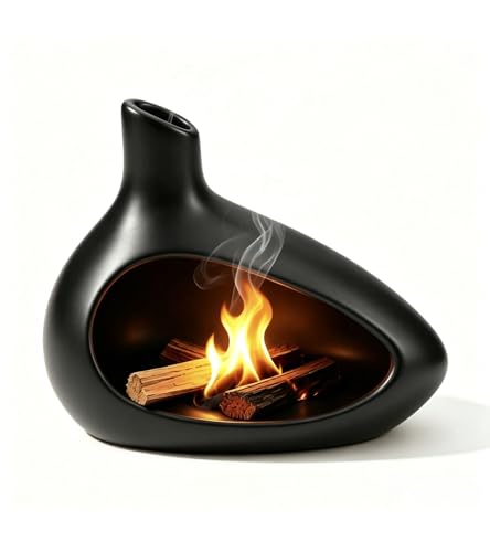 Chimney Incense Burner, Matte Black Palo Santo Sage Yoga Aroma Hold - color: Matte Black