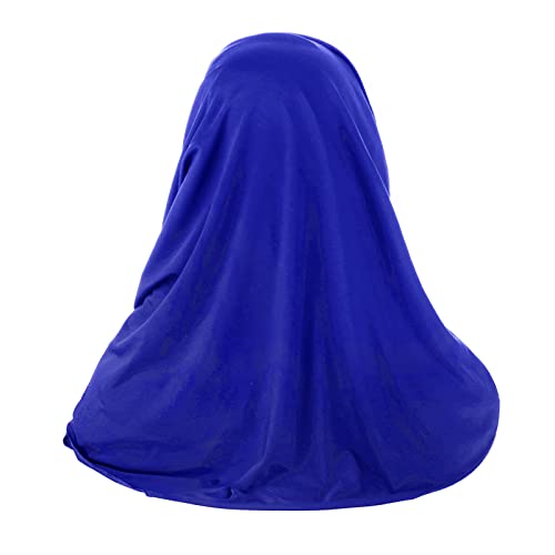 Women Soft One Piece Hijab Long Muslim Turban Islamic Full Head Scarf - color: Blue/Shiny