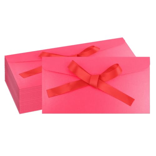 20 Pack Gift Card Envelopeswith Bow Tie Closure 8.66 x 4.33 Inch - color: Scarlet Red