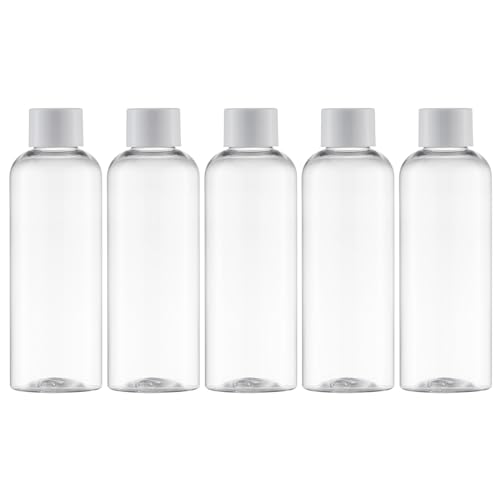 Tekson Travel Bottles for Toiletries, 3.4oz Mouthwash Container, Screw Top - color: White
