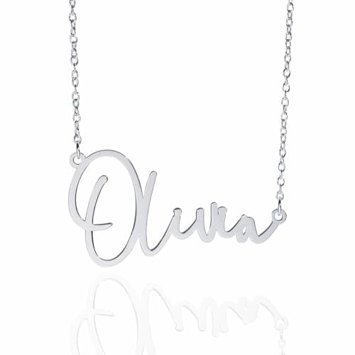 PicturesOnGold.com Custom Name Necklace For Women Personalized Name Necklace in Sterling Silver or Gold Necklace Personalized with any Name or Word - color: Sterling Sliver Modern Script