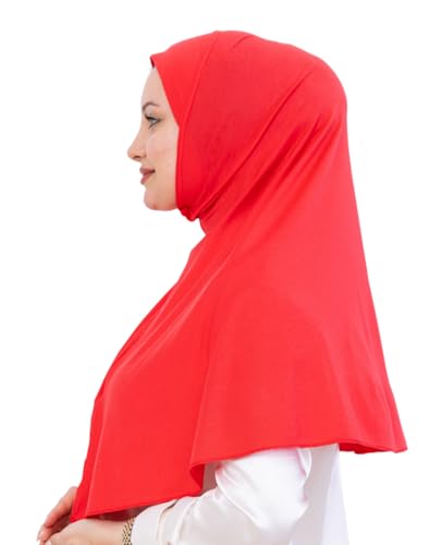 Prien Ready Hijab For Women, One Piece Muslim Instant Turban, Easy To Wear Long Head Scarf, Turkish Islamic Clothes For Abaya - color: Brink Pink