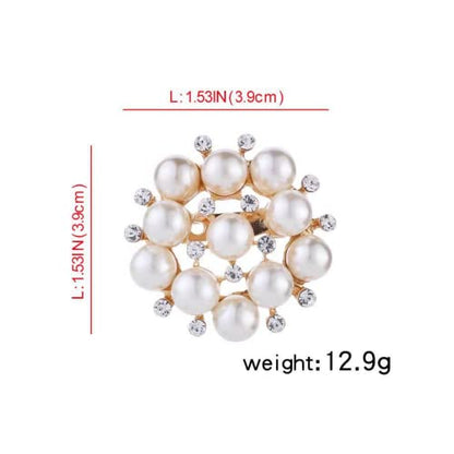 COLORFUL BLING 우아한 모조 진주 꽃 크리스탈 브로치 핀 웨딩 신부 패션 주얼리 - color: E 스타일