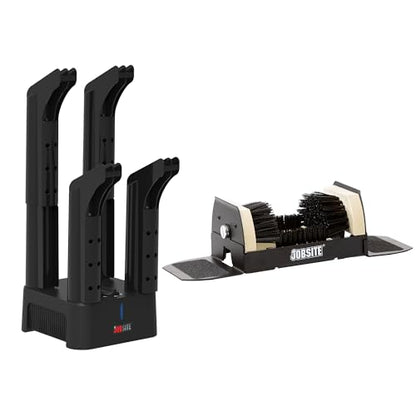 JobSite Mighty Dry Boot Dryer with Heavy Duty Boot Scraper - Boots Dryer with Heat Blower Fan - Fast Glove & Shoe Dryer - Helps Reduce Odor